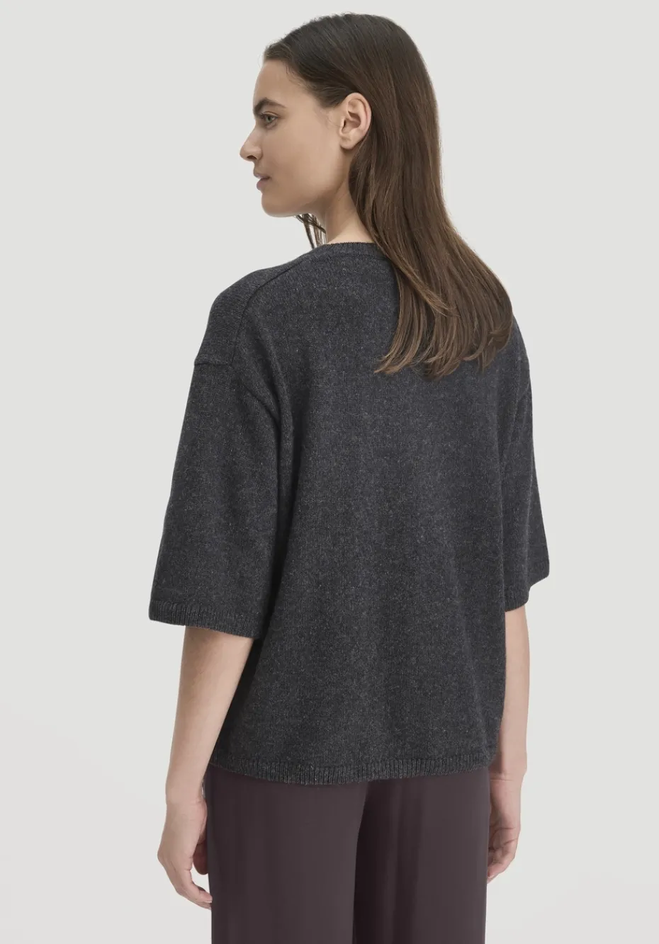 hessnatur Strick Pullover Oversize aus Bio-Merinowolle mit Bio-Baumwolle von anthrazit New