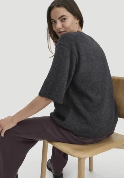 hessnatur Strick Pullover Oversize aus Bio-Merinowolle mit Bio-Baumwolle von anthrazit New