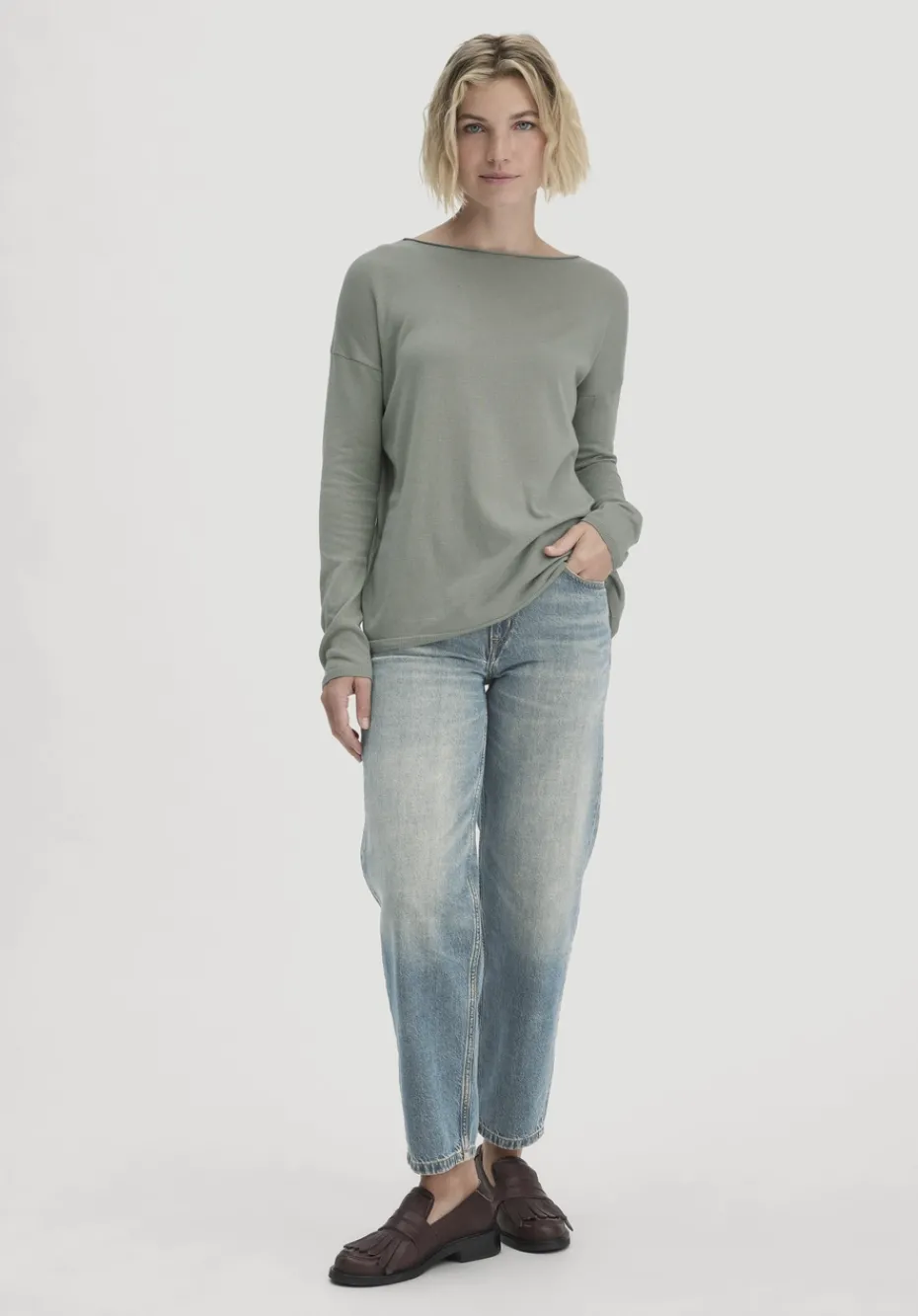 hessnatur Strick Pullover Oversize aus TENCEL™ Lyocell mit Bio-Baumwolle von steppengras Sale