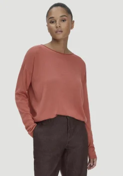 hessnatur Strick Pullover Oversize aus TENCEL™ Lyocell mit Bio-Baumwolle von pfirsichrot Online