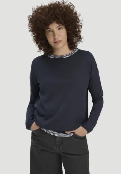 hessnatur Strick Pullover Oversize aus TENCEL™ Lyocell mit Bio-Baumwolle von marine Outlet