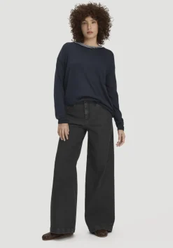 hessnatur Strick Pullover Oversize aus TENCEL™ Lyocell mit Bio-Baumwolle von marine Outlet