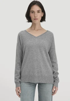 hessnatur Strick Pullover Oversized aus Bio-Merinowolle mit Cashmere von grau Outlet