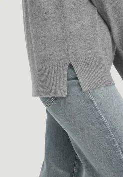 hessnatur Strick Pullover Oversized aus Bio-Merinowolle mit Cashmere von grau Outlet