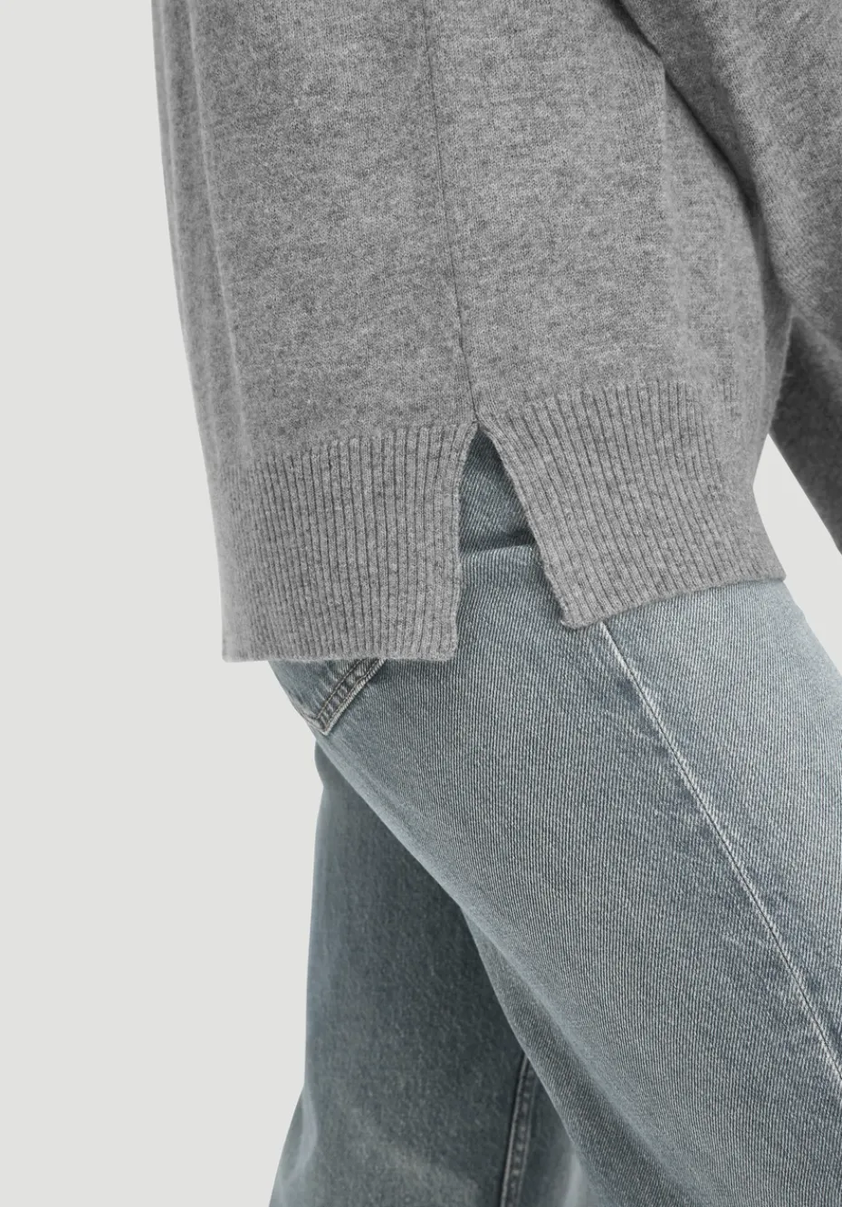 hessnatur Strick Pullover Oversized aus Bio-Merinowolle mit Cashmere von grau Outlet