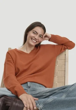 hessnatur Strick Pullover Oversized aus Bio-Merinowolle mit Cashmere von rotorange Discount