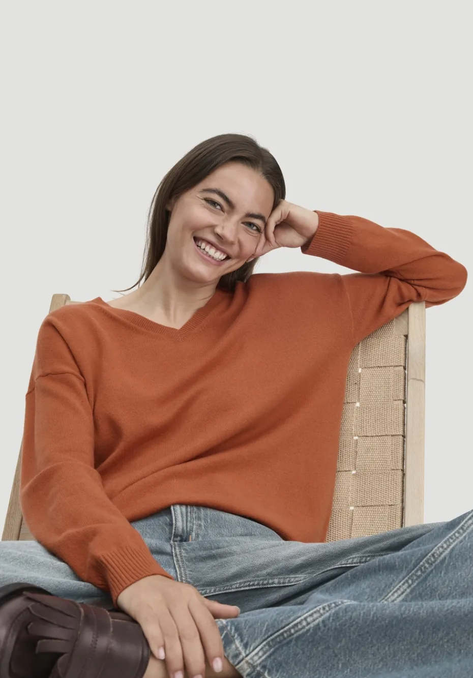 hessnatur Strick Pullover Oversized aus Bio-Merinowolle mit Cashmere von rotorange Discount