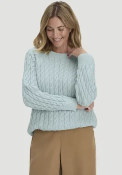 hessnatur Strick Pullover Regular aus reiner Bio-Baumwolle von perlblau