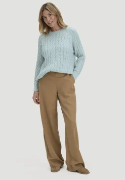 hessnatur Strick Pullover Regular aus reiner Bio-Baumwolle von perlblau