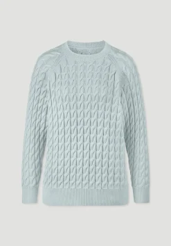 hessnatur Strick Pullover Regular aus reiner Bio-Baumwolle von perlblau