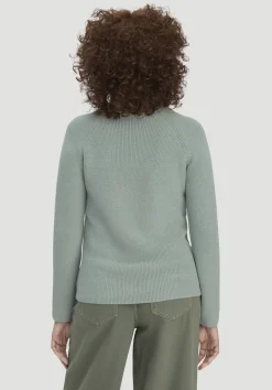 hessnatur Strick Pullover Regular aus reiner Bio-Baumwolle von mattgrün Hot