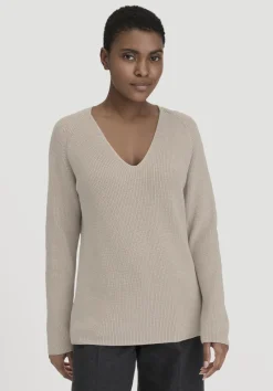 hessnatur Strick Pullover Regular aus reiner Bio-Baumwolle von taupe Clearance