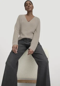 hessnatur Strick Pullover Regular aus reiner Bio-Baumwolle von taupe Clearance