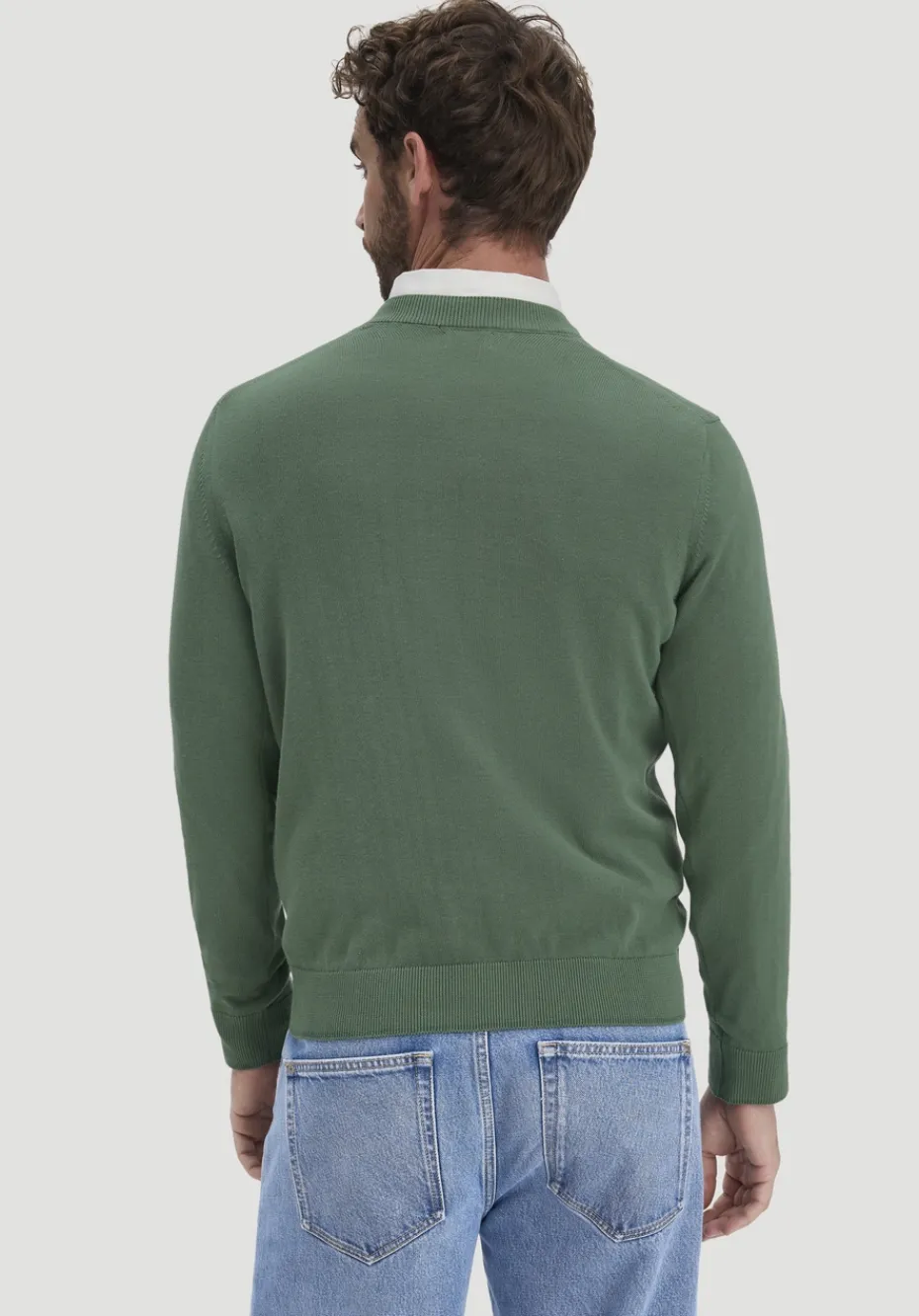 hessnatur Strick Pullover Regular aus reiner Bio-Baumwolle von efeugrün Sale