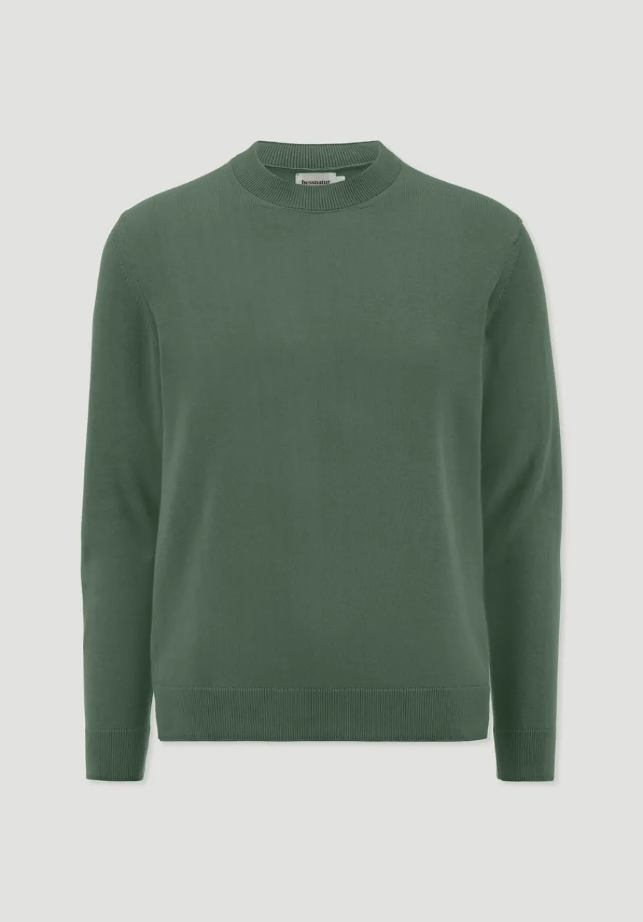 hessnatur Strick Pullover Regular aus reiner Bio-Baumwolle von efeugrün Sale