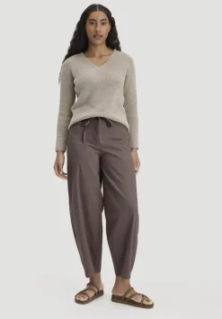 hessnatur Strick Pullover Regular aus reiner Bio-Baumwolle von taupe Outlet