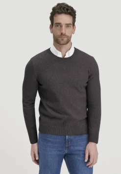 hessnatur Strick Pullover Regular aus Bio-Merinowolle mit Bio-Baumwolle von kaffeebraun New