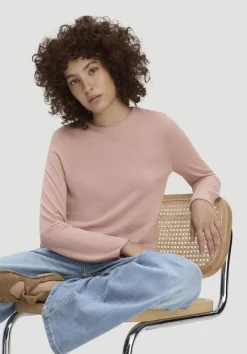 hessnatur Strick Pullover Regular aus reiner Bio-Merinowolle von rosé Hot