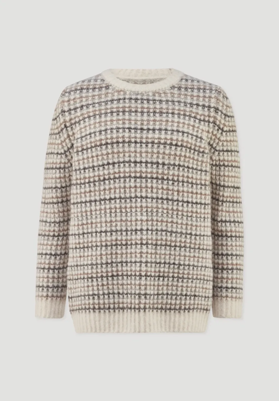hessnatur Strick Pullover Regular aus Alpaka mit Bio-Baumolle von naturgrau Hot