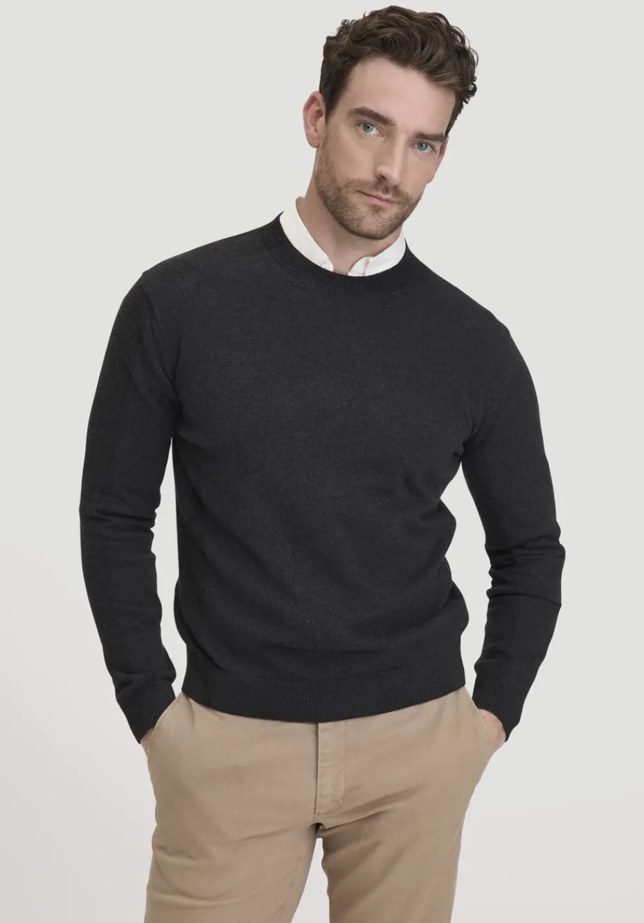 hessnatur Strick Pullover Regular aus reiner Bio-Baumwolle von anthrazit Clearance