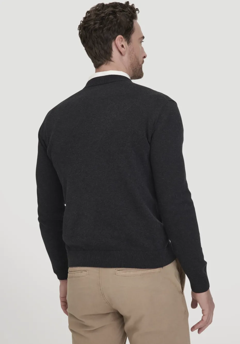hessnatur Strick Pullover Regular aus reiner Bio-Baumwolle von anthrazit Clearance