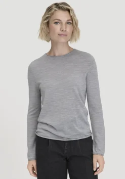 hessnatur Strick Pullover Regular aus reiner Bio-Merinowolle von hellgrau Outlet