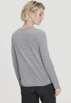 hessnatur Strick Pullover Regular aus reiner Bio-Merinowolle von hellgrau Outlet