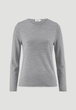hessnatur Strick Pullover Regular aus reiner Bio-Merinowolle von hellgrau Outlet