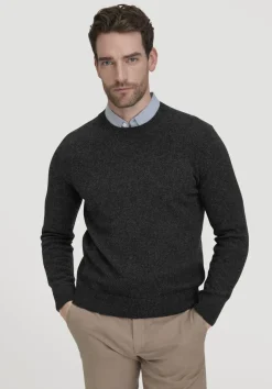 hessnatur Strick Pullover Regular aus Bio-Merinowolle mit Bio-Baumwolle von anthrazit Discount