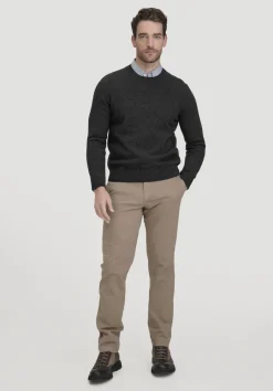 hessnatur Strick Pullover Regular aus Bio-Merinowolle mit Bio-Baumwolle von anthrazit Discount