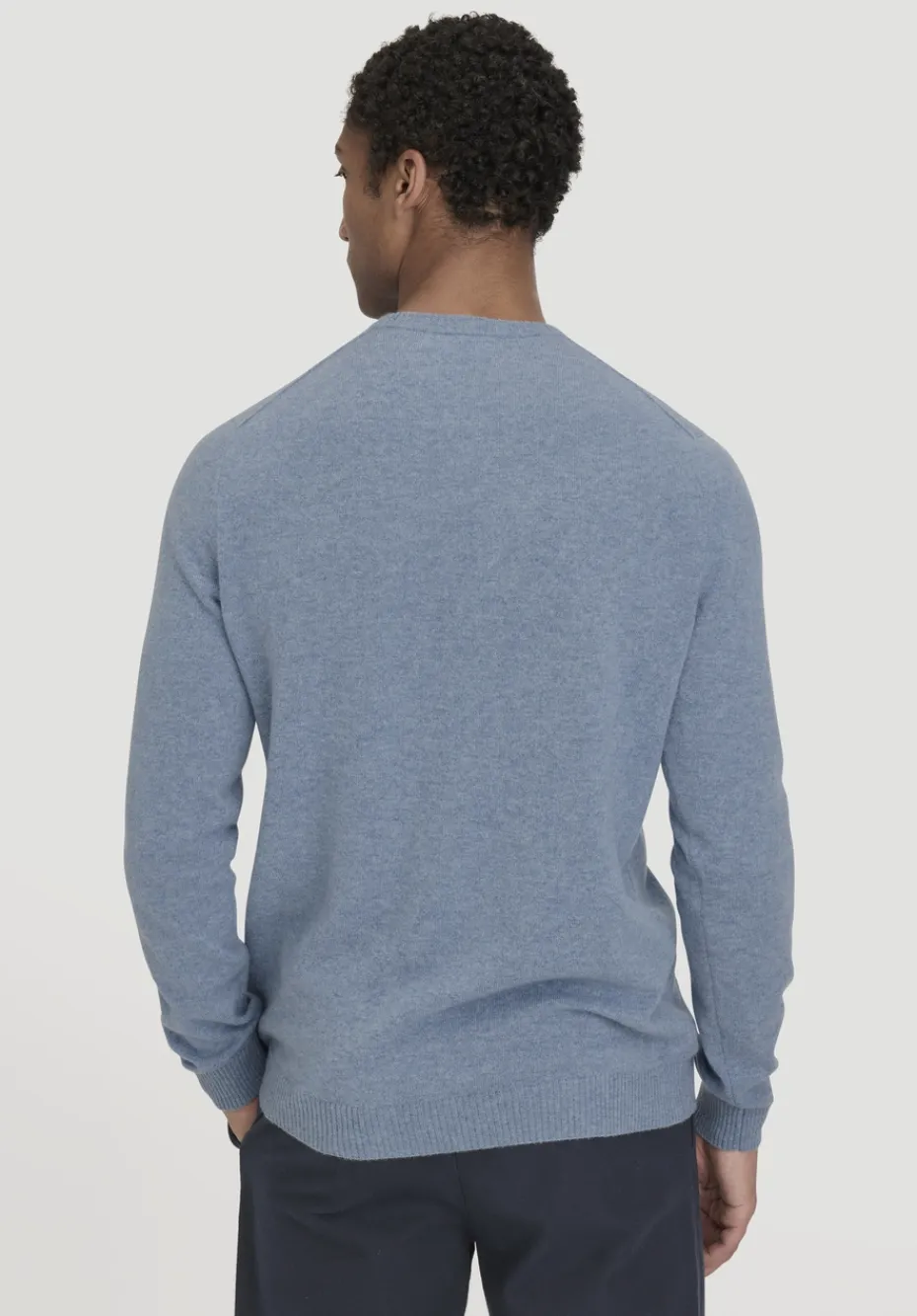 hessnatur Strick Pullover Regular aus Bio-Merinowolle mit Cashmere von helles jeansblau Best