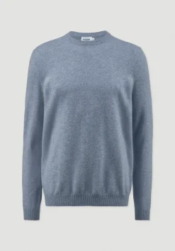 hessnatur Strick Pullover Regular aus Bio-Merinowolle mit Cashmere von helles jeansblau Best