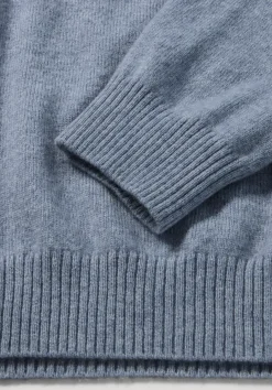 hessnatur Strick Pullover Regular aus Bio-Merinowolle mit Cashmere von helles jeansblau Best