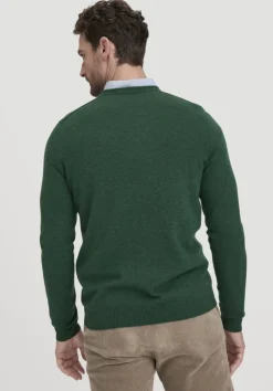 hessnatur Strick Pullover Regular aus Bio-Merinowolle mit Cashmere von tannengrün