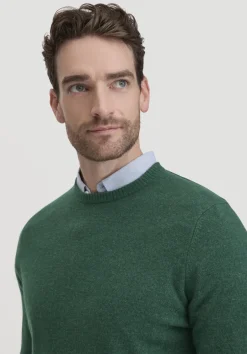 hessnatur Strick Pullover Regular aus Bio-Merinowolle mit Cashmere von tannengrün