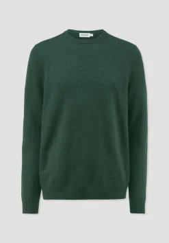 hessnatur Strick Pullover Regular aus Bio-Merinowolle mit Cashmere von tannengrün