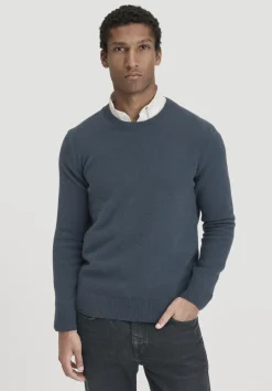 hessnatur Strick Pullover Regular aus Bio-Merinowolle mit Bio-Baumwolle von dunkles petrol Clearance
