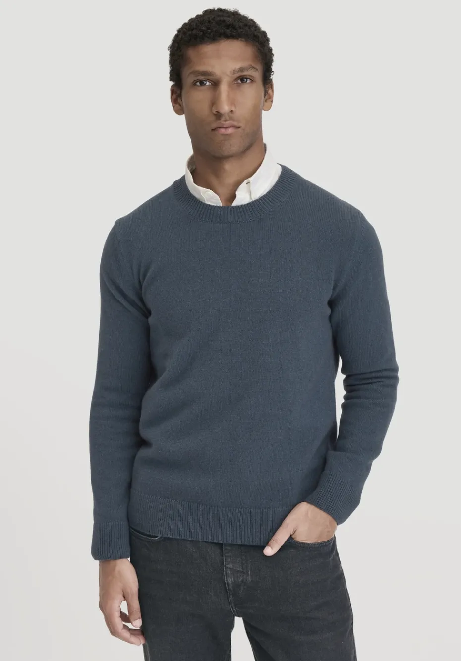 hessnatur Strick Pullover Regular aus Bio-Merinowolle mit Bio-Baumwolle von dunkles petrol Clearance
