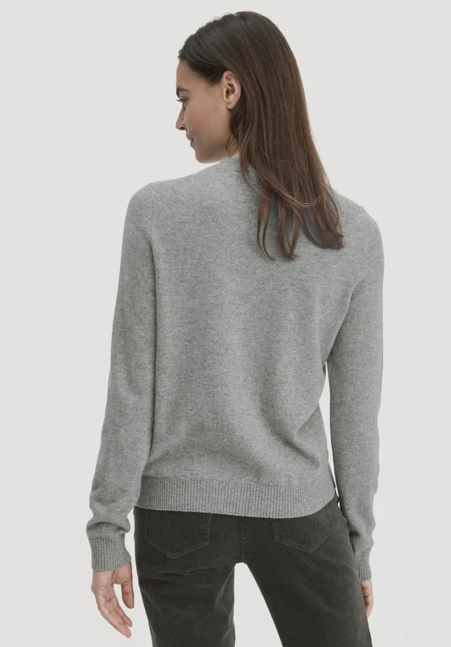 hessnatur Strick Pullover Regular aus Bio-Merinowolle mit Cashmere von grau Best