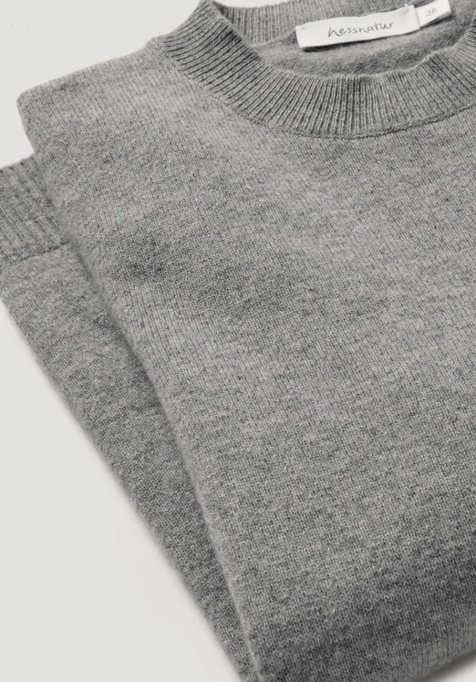 hessnatur Strick Pullover Regular aus Bio-Merinowolle mit Cashmere von grau Best