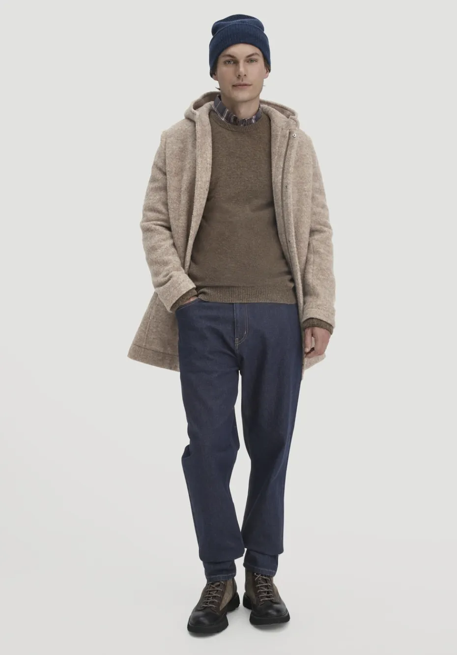 hessnatur Strick Pullover Regular aus Bio-Merinowolle mit Cashmere von sand New