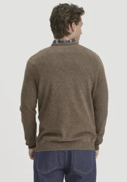 hessnatur Strick Pullover Regular aus Bio-Merinowolle mit Cashmere von sand New