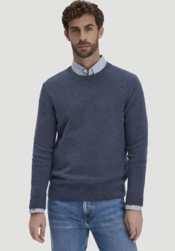 hessnatur Strick Pullover Regular aus Bio-Merinowolle mit Bio-Baumwolle von mitternachtsblau Online