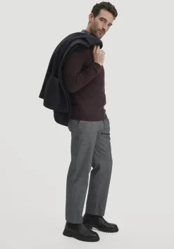 hessnatur Strick Pullover Regular aus Bio-Merinowolle mit Cashmere von schwarzbeere Clearance