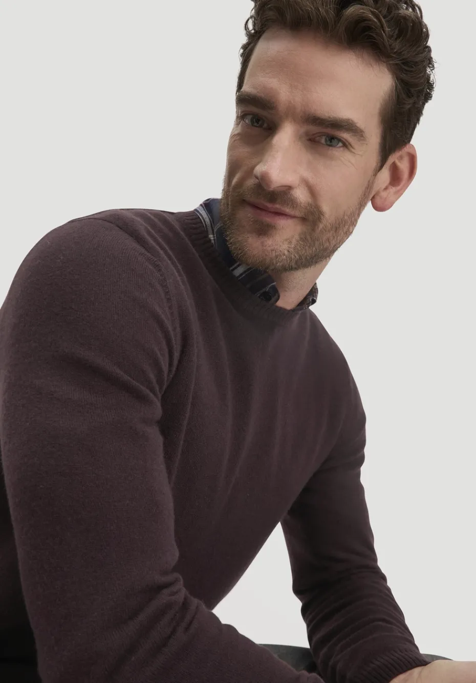 hessnatur Strick Pullover Regular aus Bio-Merinowolle mit Cashmere von schwarzbeere Clearance