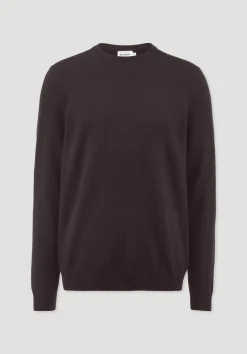 hessnatur Strick Pullover Regular aus Bio-Merinowolle mit Cashmere von schwarzbeere Clearance