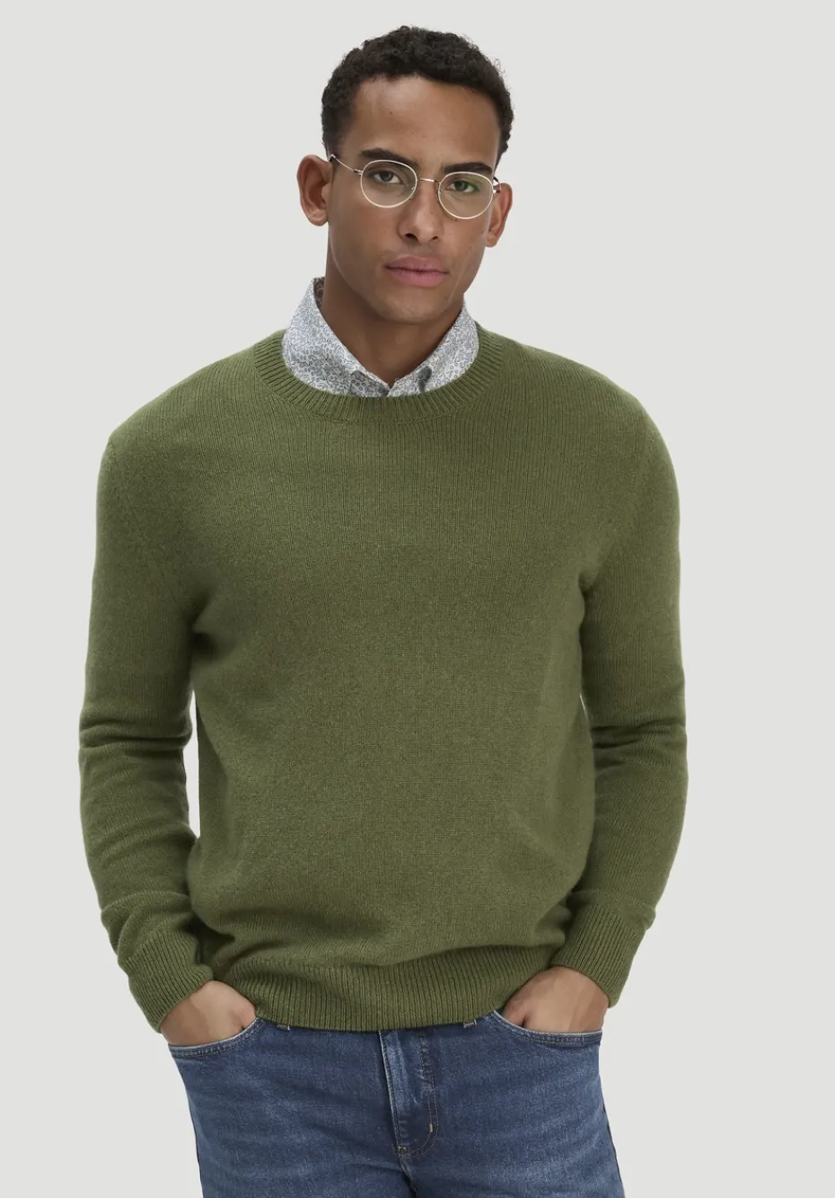 hessnatur Strick Pullover Regular aus Bio-Merinowolle mit Bio-Baumwolle von seetang New