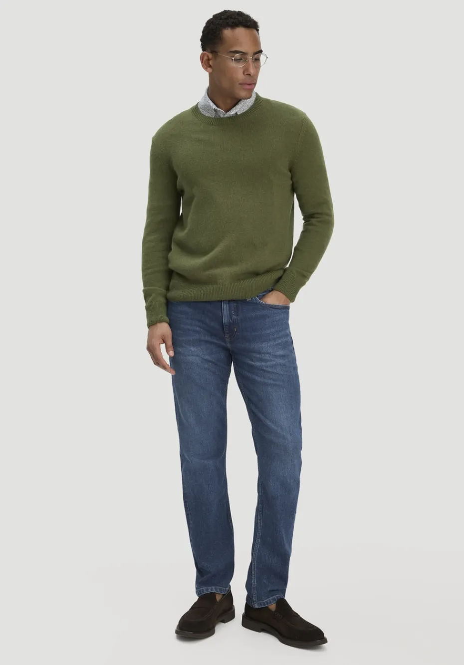 hessnatur Strick Pullover Regular aus Bio-Merinowolle mit Bio-Baumwolle von seetang New