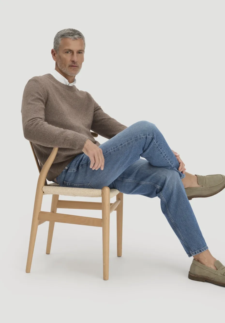 hessnatur Strick Pullover Regular aus Bio-Merinowolle mit Bio-Baumwolle von camel Best