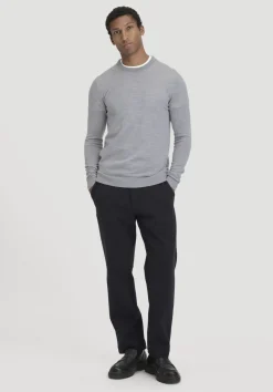 hessnatur Strick Pullover Regular aus reiner Bio-Merinowolle von hellgrau Online